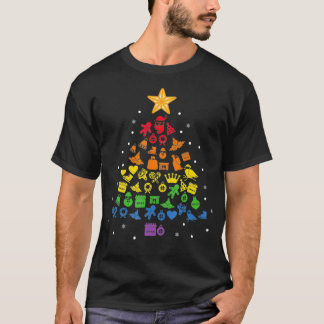 Happy Holigays LGBT Weihnachtsbaum Kostüm Gay Pri T-Shirt