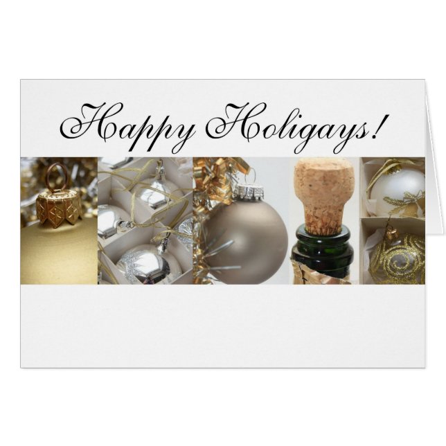 Happy Holigays LGBT Weihnachtskarte (Vorderseite (Horizontal))