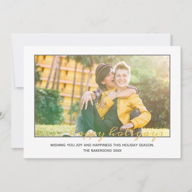 Happy Holigays LGBTQ Weihnachts-Foto Feiertagskarte (Vorderseite)