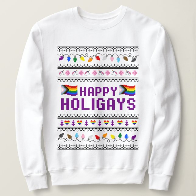 Happy Holigays Progress Prix Ugly Sweater Sweatshirt (Design vorne)