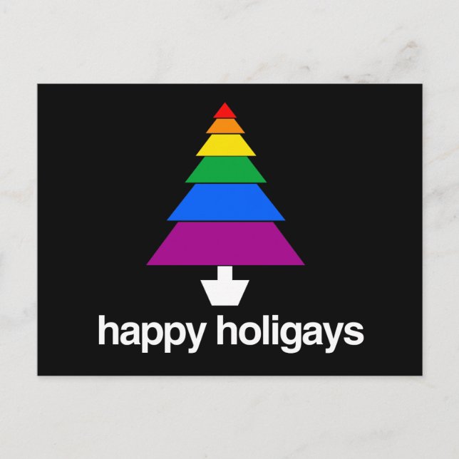 HAPPY HOLIGAYS TREE POSTKARTE (Vorderseite)