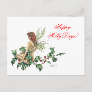 Happy HollyDays!  Fairy Fantasy Art Post Card Feiertagspostkarte
