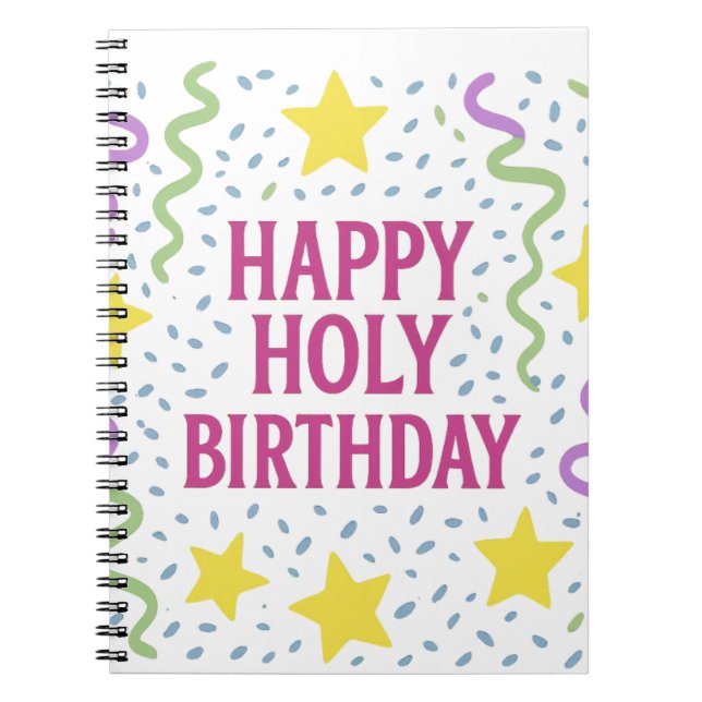 Happy Holy Birthday-Christliche Kinder-Notebook Notizblock (Vorderseite)