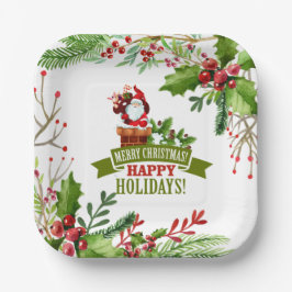 Happy Holydays Paper Plate Pappteller