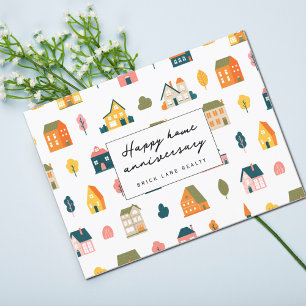Happy Home Anniversary Immobilien Postkarte