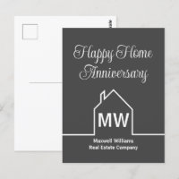Happy Home Anniversary Immobilienfirma Grau