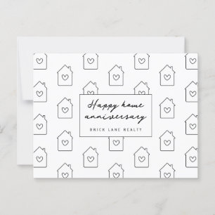 Happy Home Jahrestag Immobilien Postkarte