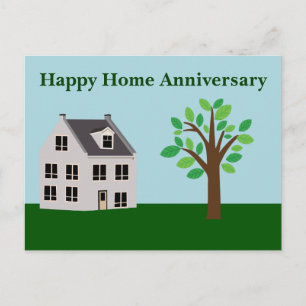 Happy Home-Jubiläum Immobilien-Haus individuell Postkarte