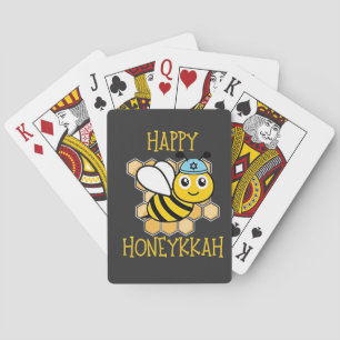 Happy Honeykah Honey Bee Hanukkah Jewish Spielkarten