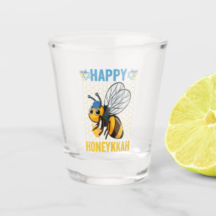 Happy Honeykka Funny Hanukka Honey Bee Gift Schnapsglas