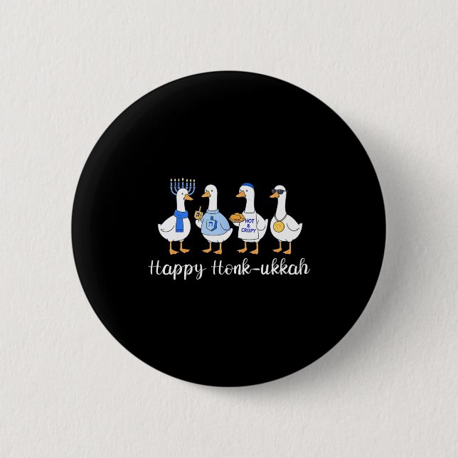 Happy Honkukkah Hanukkah Funny Chanukah Jewish Fes Button (Vorderseite)