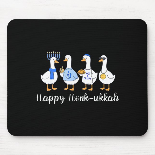 Happy Honkukkah Hanukkah Funny Chanukah Jewish Fes Mousepad (Vorne)