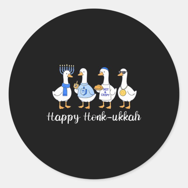 Happy Honkukkah Hanukkah Funny Chanukah Jewish Fes Runder Aufkleber (Vorderseite)