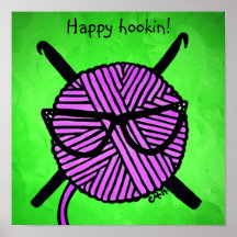 Happy Hookin' Häkelposter
