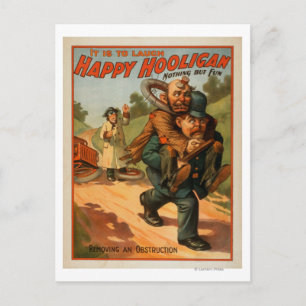 Happy Hooligan "Es ist zum Lachen" Theaterplakat Postkarte