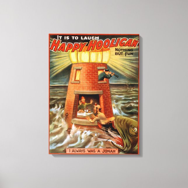 Happy Hooligan Lighthouse und Jonah Play Leinwanddruck (Vorderseite)