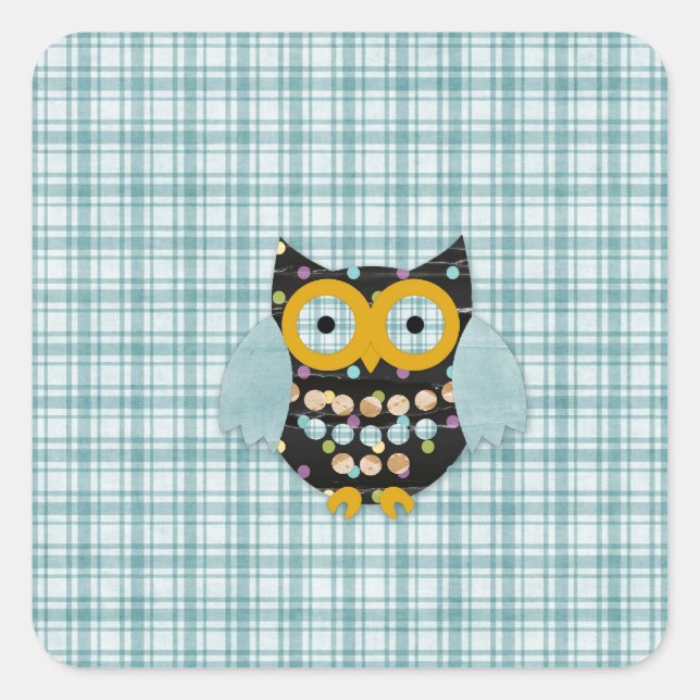 Happy Hooter Alli Quadratischer Aufkleber (Vorderseite)