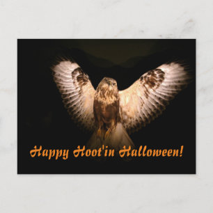 Happy Hoot'in Halloween Postkarte