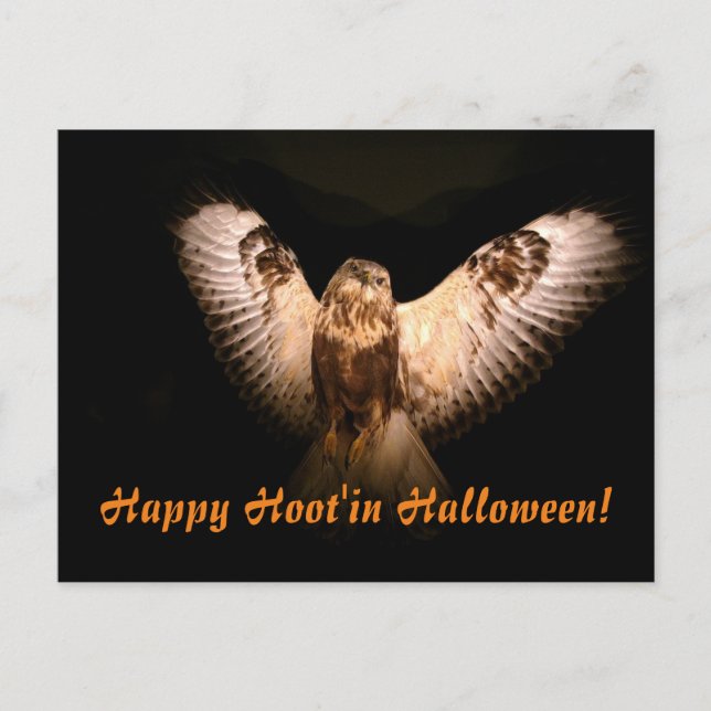 Happy Hoot'in Halloween Postkarte (Vorderseite)