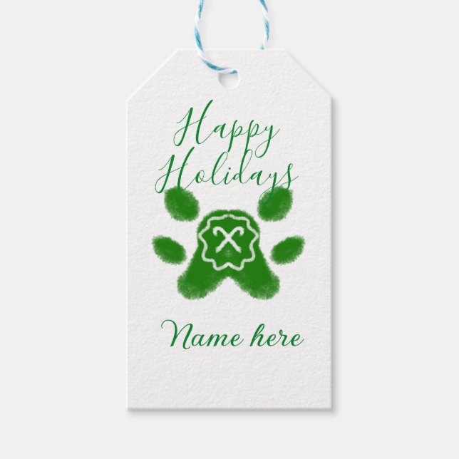 Happy Hop Hund Pfoten Candy Stock Tier Geschenkanhänger (Vorderseite)