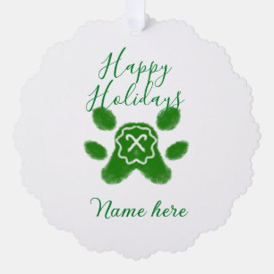 Happy Hop Hund Pfoten Candy Stock Tier Ornament Karte