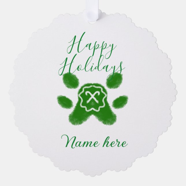 Happy Hop Hund Pfoten Candy Stock Tier Ornament Karte (Vorderseite)