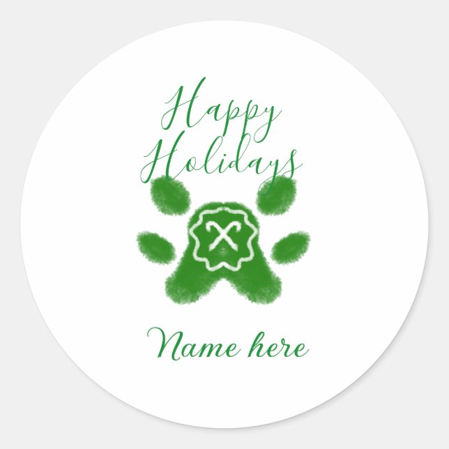 Happy Hop Hund Pfoten Candy Stock Tier Runder Aufkleber (Vorderseite)