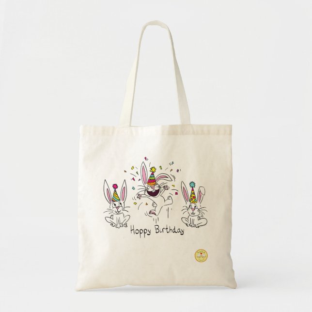 Happy Hoppy Birthday Bunny Rabbits Tote Bag Tragetasche (Vorne)