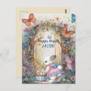Happy Hoppy Oaster Rabbit Eggs Postkarte