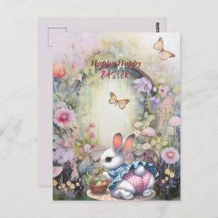 Happy Hoppy Oaster Rabbit Eggs Postkarte