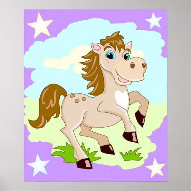 Happy Horse Cartoon Poster (Vorne)