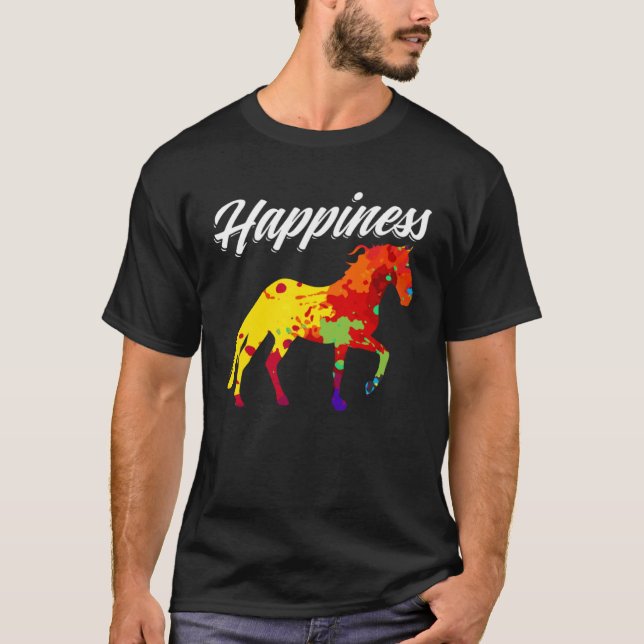 Happy Horseback Reitsport Pferde Reiten Reiten T-Shirt (Vorderseite)