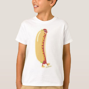 Happy Hot Dog Cartoon Pal Niedlich Art Design T-Shirt