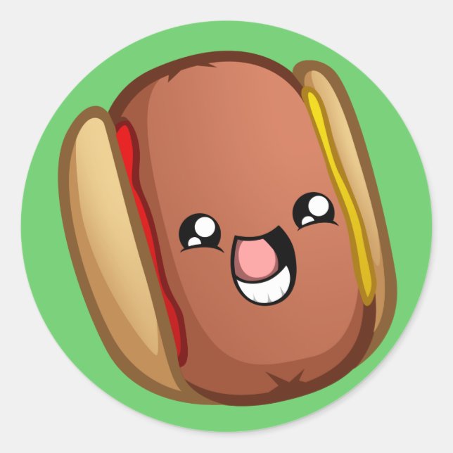 Happy Hotdog Sticker (Vorderseite)