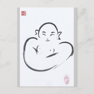 Happy Hotei Buddha Postkarte