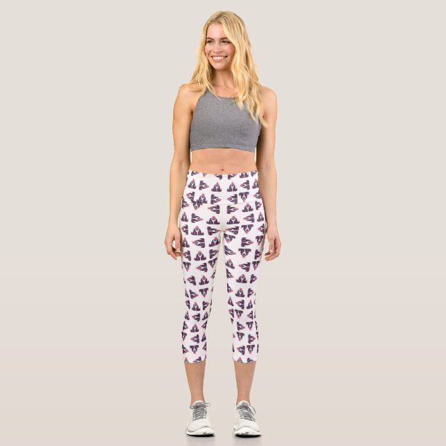 Happy Hound Funny Niedlich Dog Muster Capri Leggings (Vorderseite)