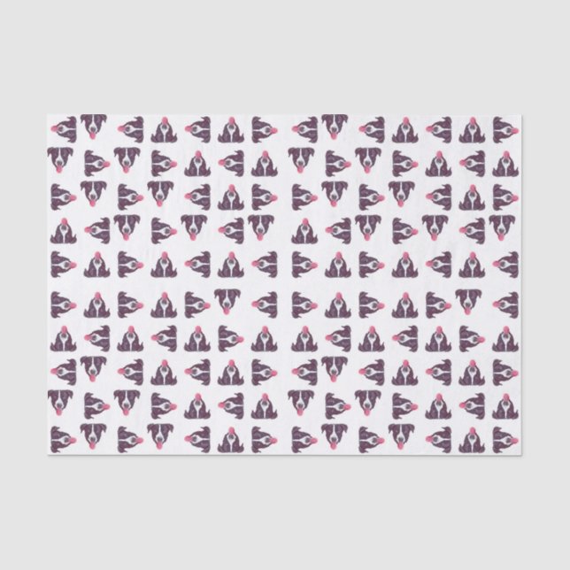 Happy Hound Funny Niedlich Dog Muster Seidenpapier (Vorderseite)