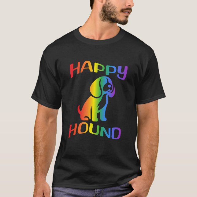 Happy Hound Rainbow Beagle T-Shirt (Vorderseite)