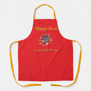 Happy Hour auf der ganzen Welt Rot Schürze