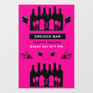 Happy Hour Bar und Pub Fensteraufkleber