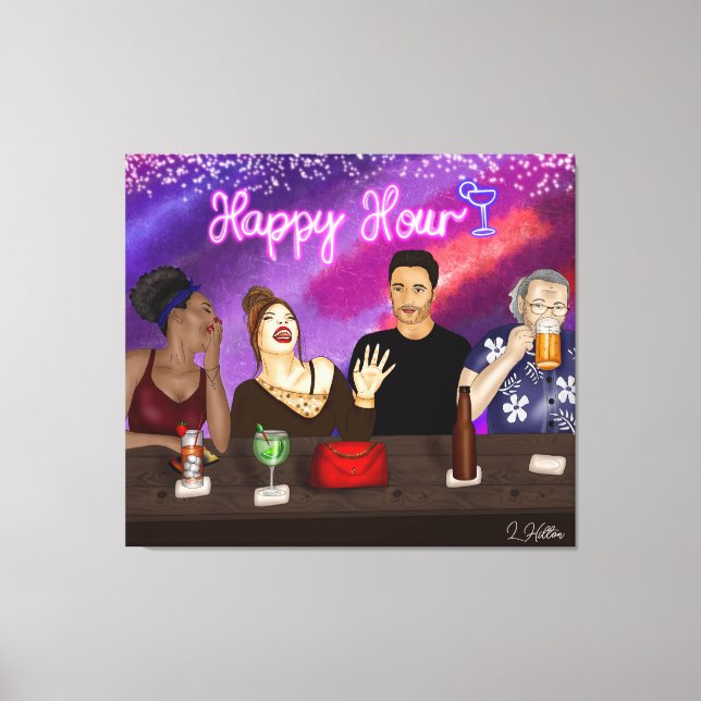 Happy Hour | Digitale Kunst Leinwanddruck (Vorderseite)