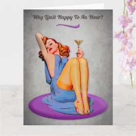 Happy Hour Funny ?Retro Greeting Karte