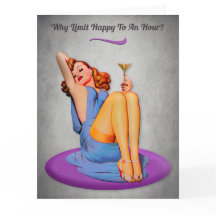 Happy Hour Funny ?Retro Greeting