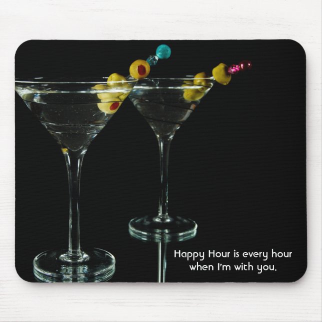 Happy Hour Martini Drinks Mousepad (Vorne)