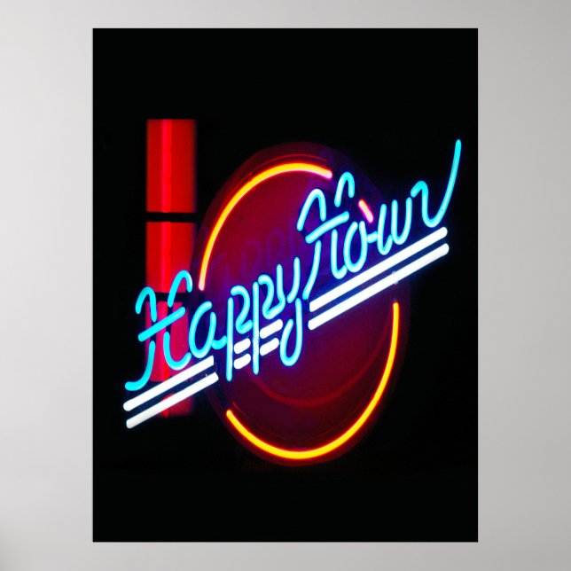 Happy Hour Neon Sign Poster (Vorne)