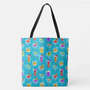 Happy Hour Retro Hawaiian Tropical Drink Beach Bag
