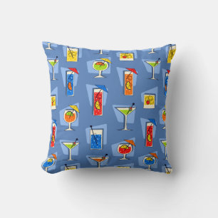 Happy Hour Retro Hawaiian Tropical Drinks Kissen