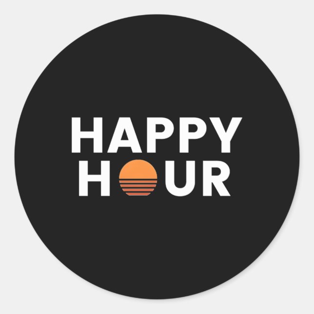 Happy Hour Runder Aufkleber (Vorderseite)