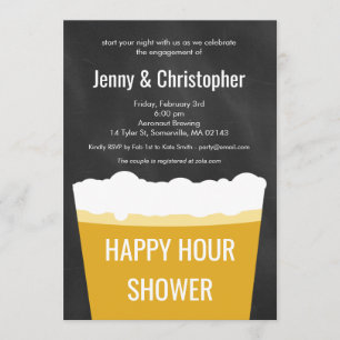 Happy Hour Shower Bier Verlobung Einladung