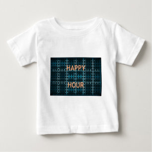 Happy Hour Text Blue Vector Art Print Baby T-shirt